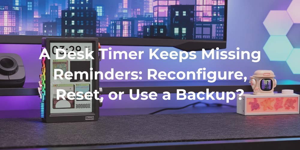 Cover: A Desk Timer Keeps Missing Reminders: Reconfigure, Reset, or Use a Backup?