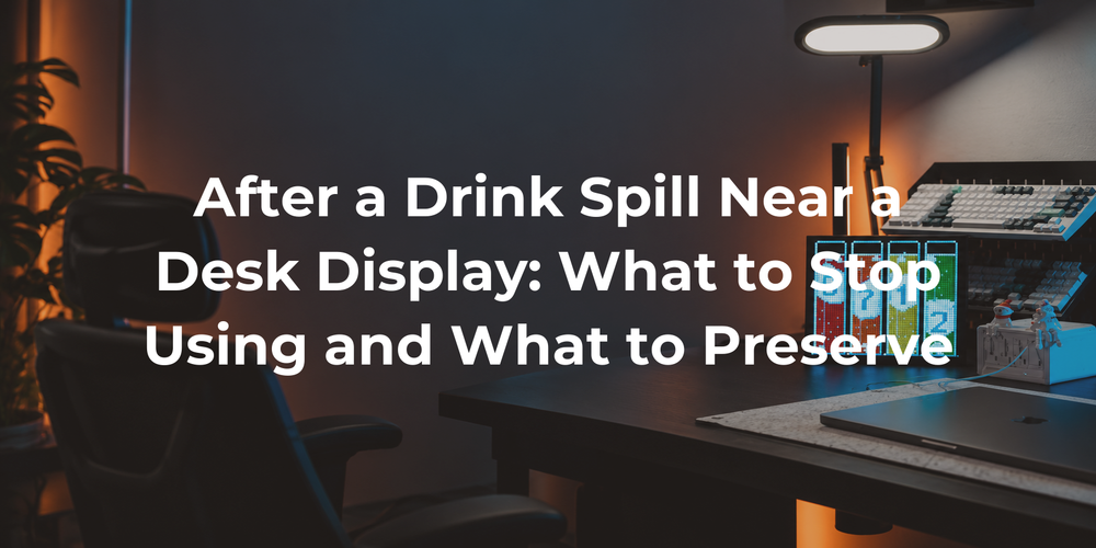 Cover: After a Drink Spill Near a Desk Display: What to Stop Using and What to Preserve