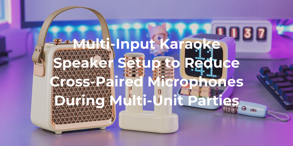 Karaoke microphone sets arranged separately before a party.
