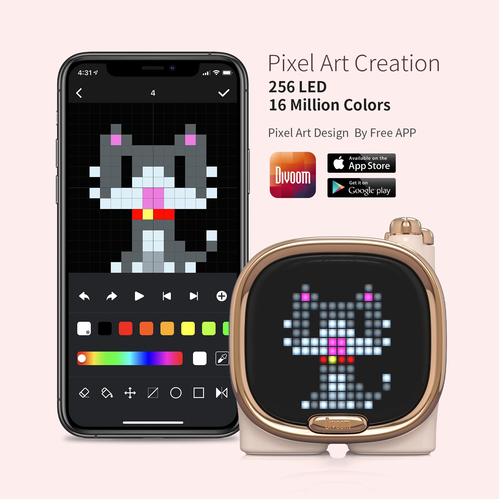 Divoom Zooe Pixel Art Bluetooth Speaker Draagbare Mini Muziek Leuke Draadloze Bureau Setup Kerstcadeau voor Kinderen