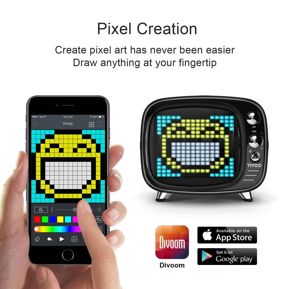 Divoom Tivoo Smart Pixel Art Bluetooth Speaker/ Smart alarm clock - Bluetooth speaker-All Products-Divoom International