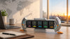 Divoom Times Gate showing five world clocks on a remote work desk