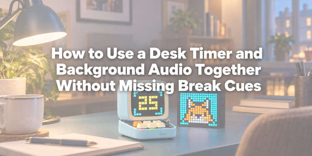 Title cover for How to Use a Desk Timer and Background Audio Together Without Missing Break Cues