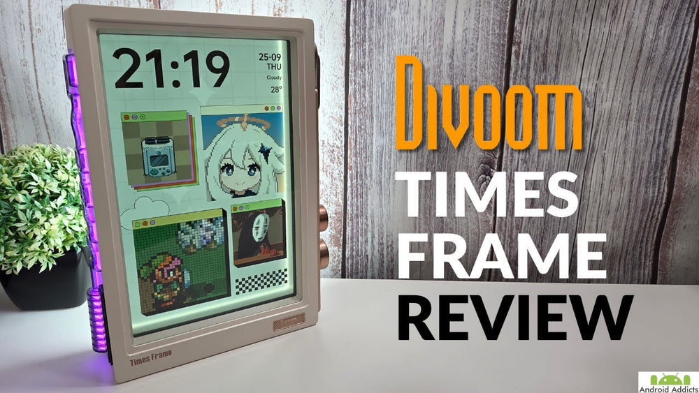 Original Android Addicts YouTube thumbnail for the Divoom Times Frame review