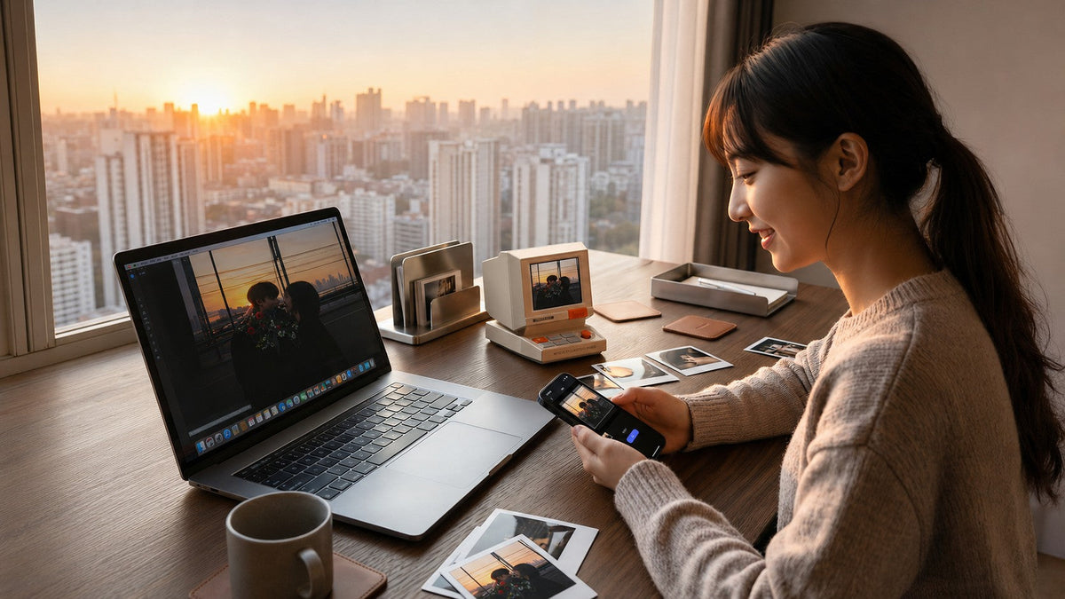 Divoom pixel Bluetooth speaker on a desk during phone Bluetooth pairing setup