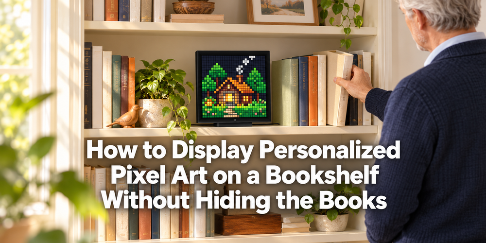 Cover: How to Display Personalized Pixel Art on a Bookshelf Without Hiding the Books