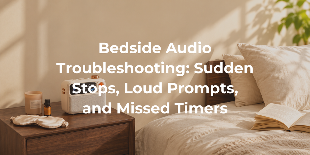 Cover: Bedside Audio Troubleshooting: Sudden Stops, Loud Prompts, and Missed Timers