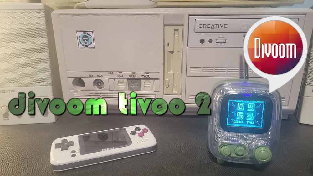 Original YouTube thumbnail: Retro Feel, Modern Tech. The Divoom Tiivoo-2 Photo Album & Bluetooth Speaker review -- LGH