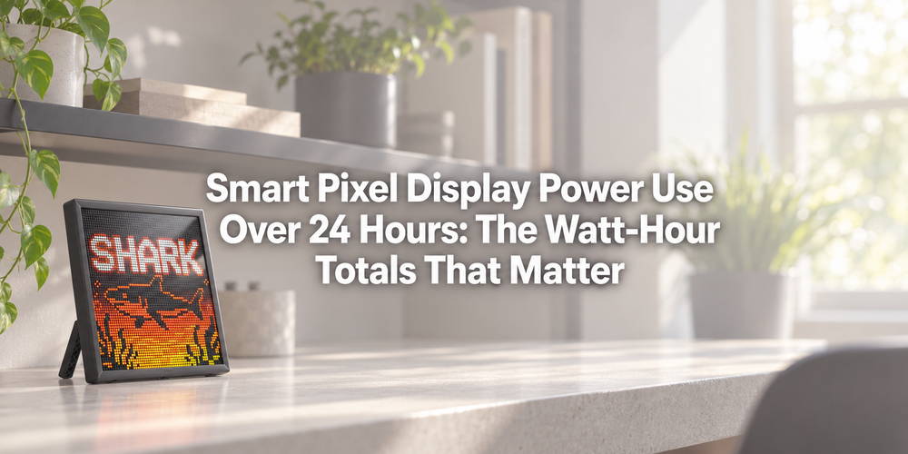 Faded illustrative scene with the full article title about smart pixel display daily energy.