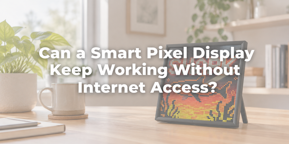 Faded illustrative scene with the full article title about smart pixel display offline operation.