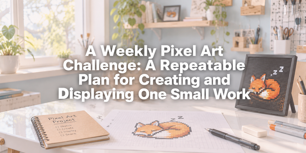 Title cover for A Weekly Pixel Art Challenge: A Repeatable Plan for Creating and Displaying One Small Work