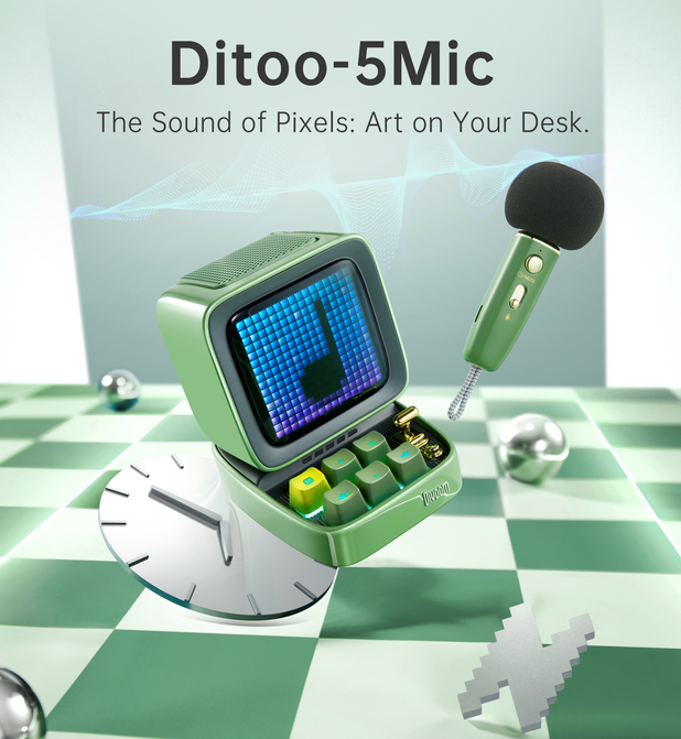 Divoom Ditoo-Mic Mini Karaoke Machine Pixel Art Bluetooth Speaker Divoom Ditoo-Mic Mini Karaoke Machine Pixel Art Bluetooth Speaker