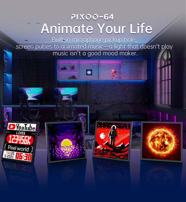 Divoom Pixoo-64 | WiFi Pixel Cloud Digital Frame | 64 X 64 LED