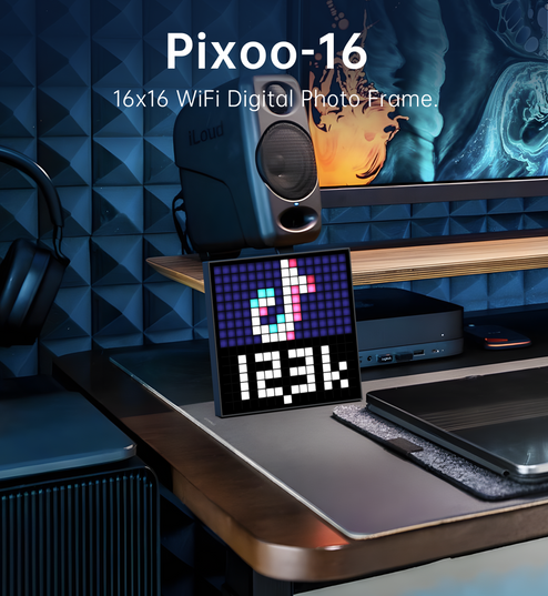 Divoom Pixoo 16x16 Pixel Art LED Display for Gaming Room Decor