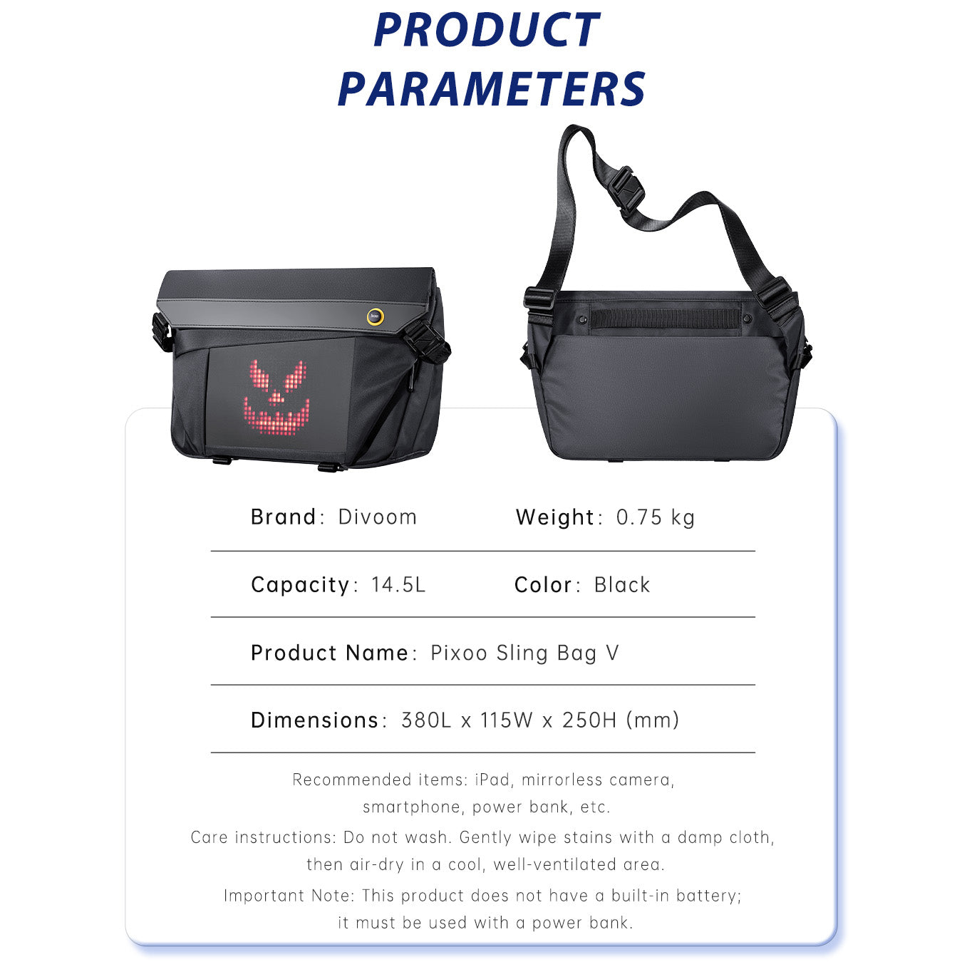 Divoom SlingBag-V |ピクセルバッグ – Divoom International