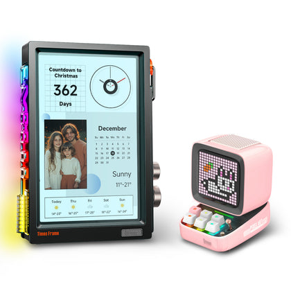 Divoom Creative Desk Duo Times Frame & Pacchetto altoparlanti Divoom-Pro Smart Display