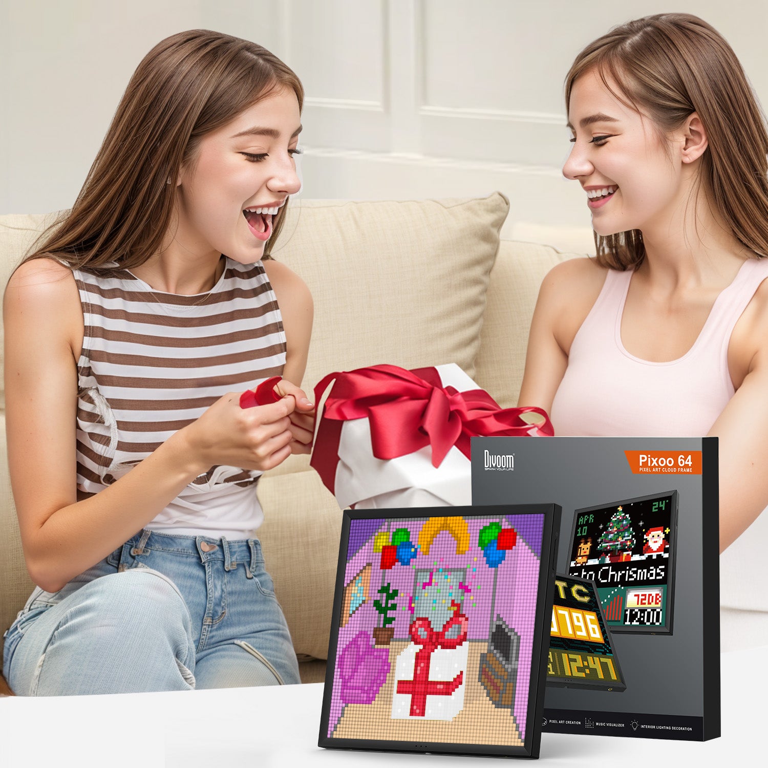 Divoom Pixoo-64Ⅱ WiFi 64x64 Pixel Art Display LED & Contador de