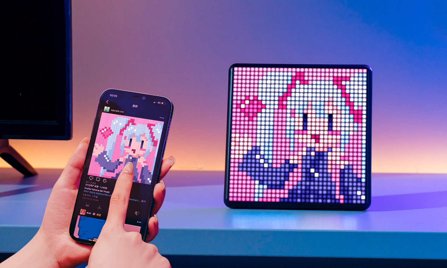Divoom Pixoo-Max ピクセルディスプレイ アプリ携帯電話コントロール