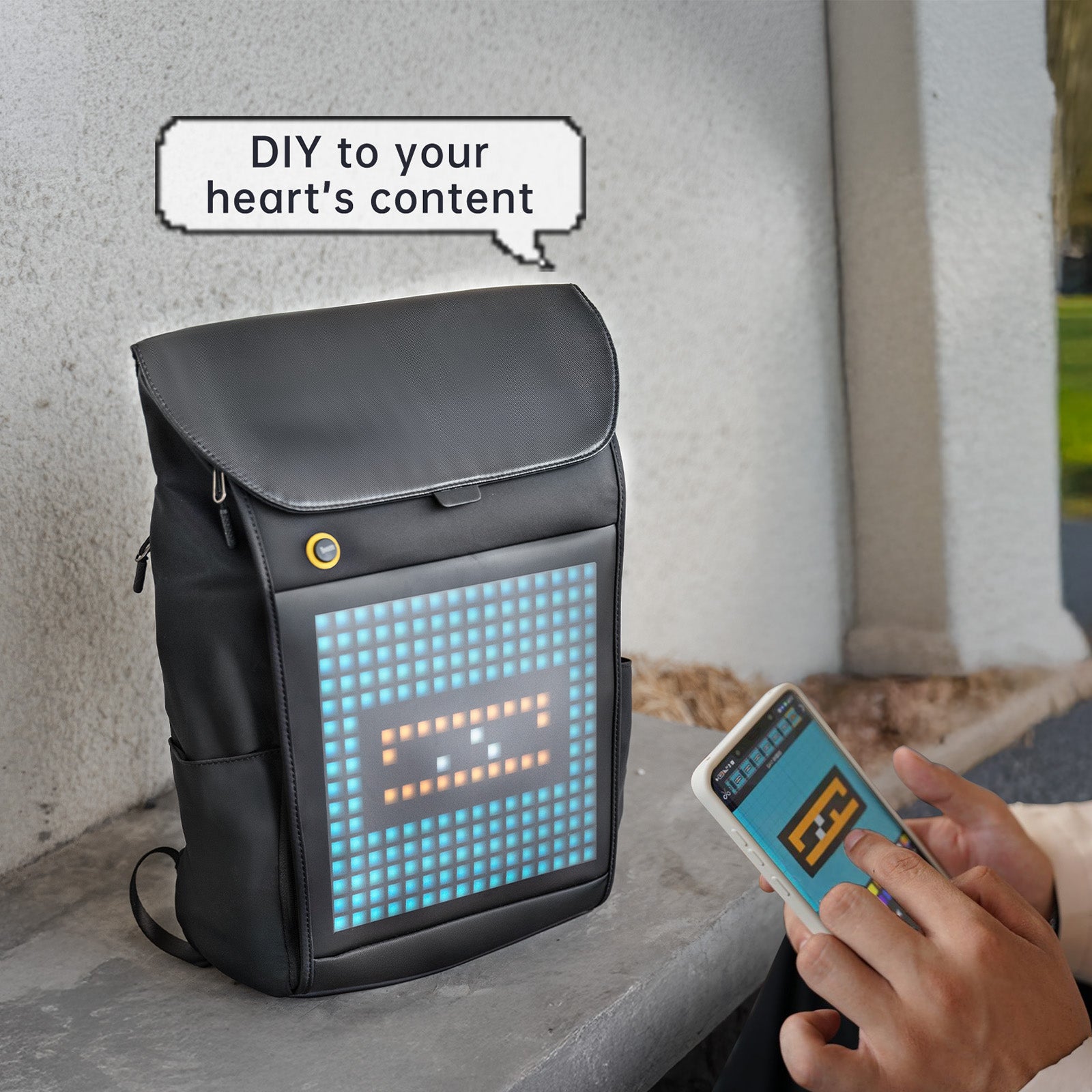Divoom Pixoo Backpack-M Smart LED Backpack with Pixel Art Display