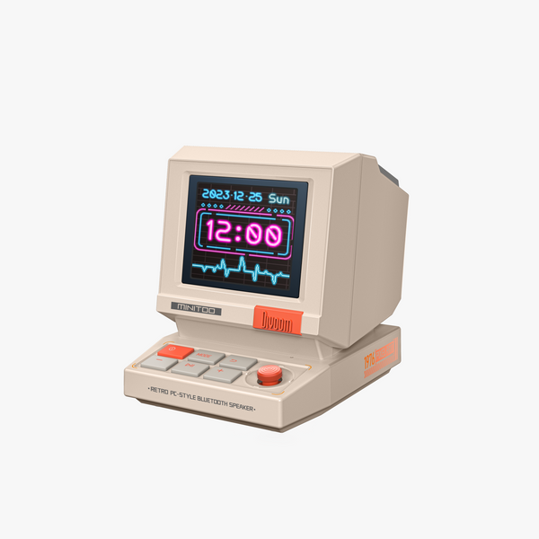 Divoom MiniToo レトロピクセル　Bluetooth　スピーカー Divoom MiniToo Retro PC-Style Computer Speaker, Smart Pixel Screen