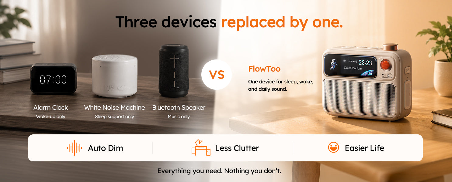 Divoom FlowToo Premium Bedside Speaker & Smart Sleep Clock