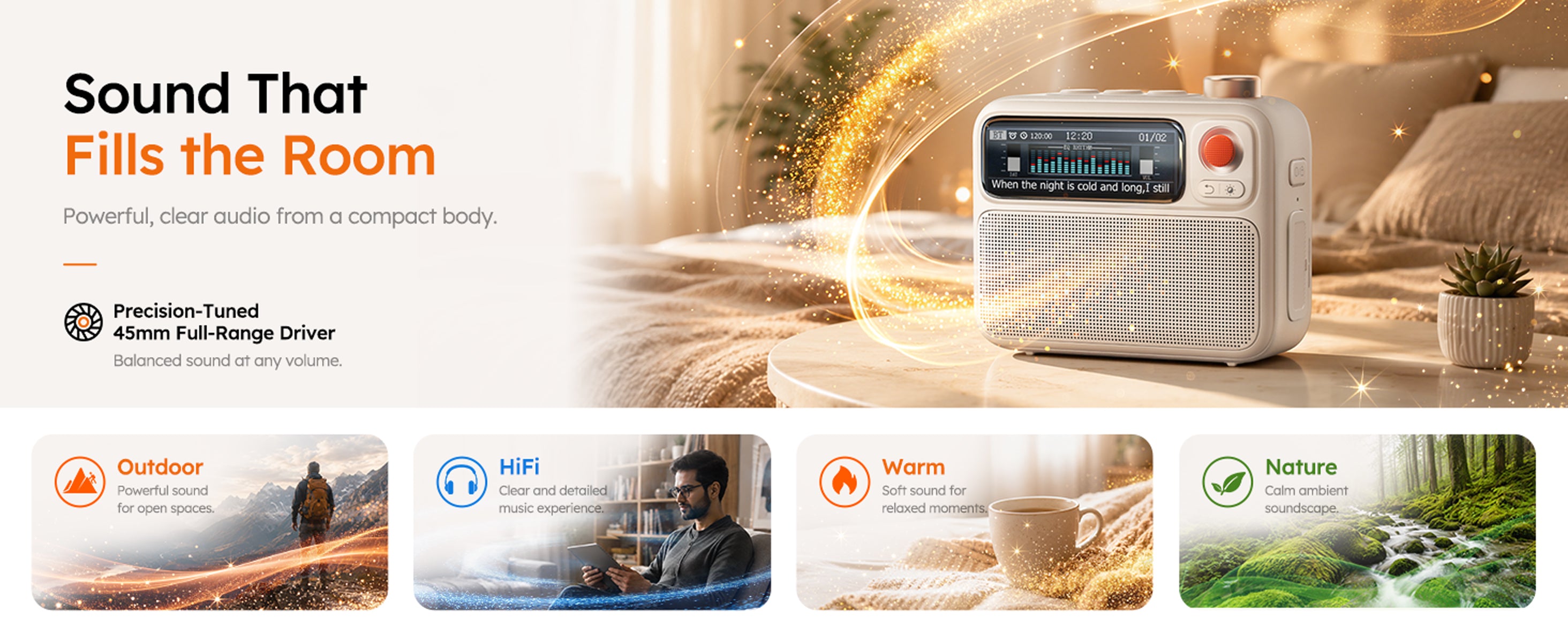 Divoom FlowToo Premium Bedside Speaker & Smart Sleep Clock