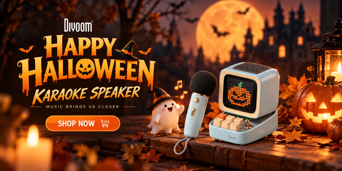 Altavoz Karaoke Bluetooth Divoom Ditoo con 5 Micrófonos