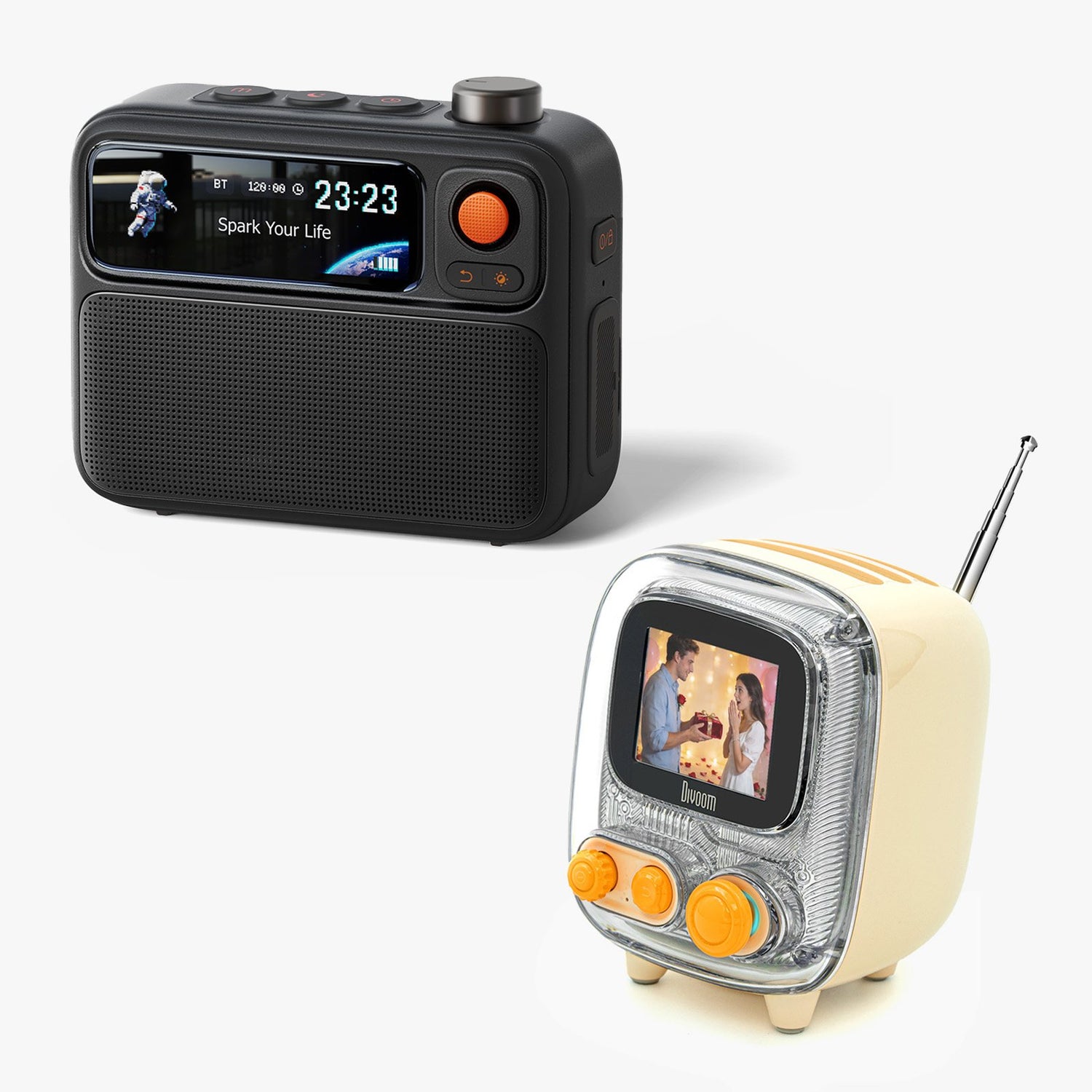 Divoom Tiivoo-2 Tea with FlowToo Black summer audio display bundle