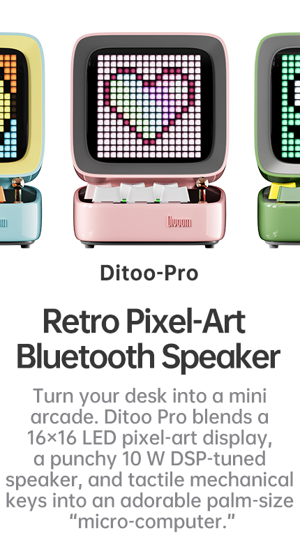 Ditoo ピクセルアート Bluetooth スピーカー目覚まし時計 DIY