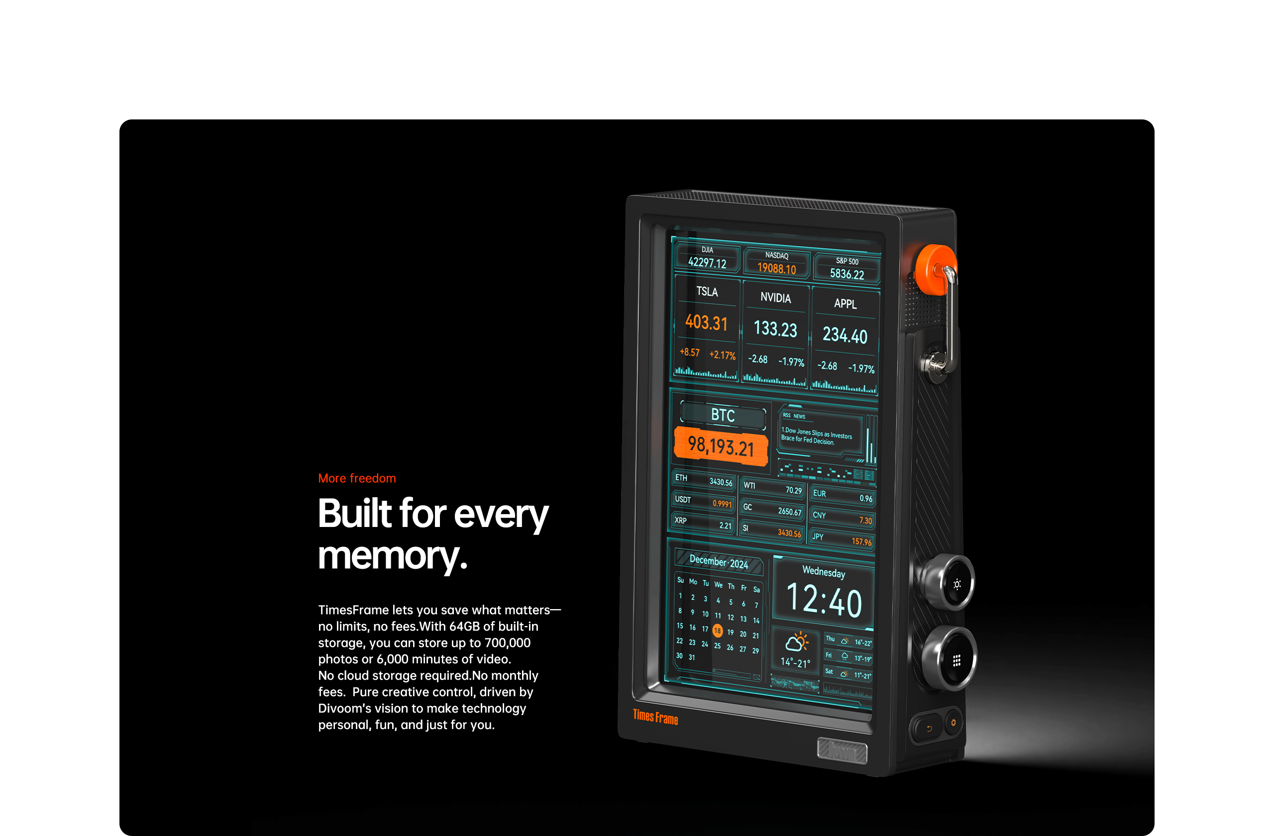 Divoom Times Frame | Smart Digital Display 16