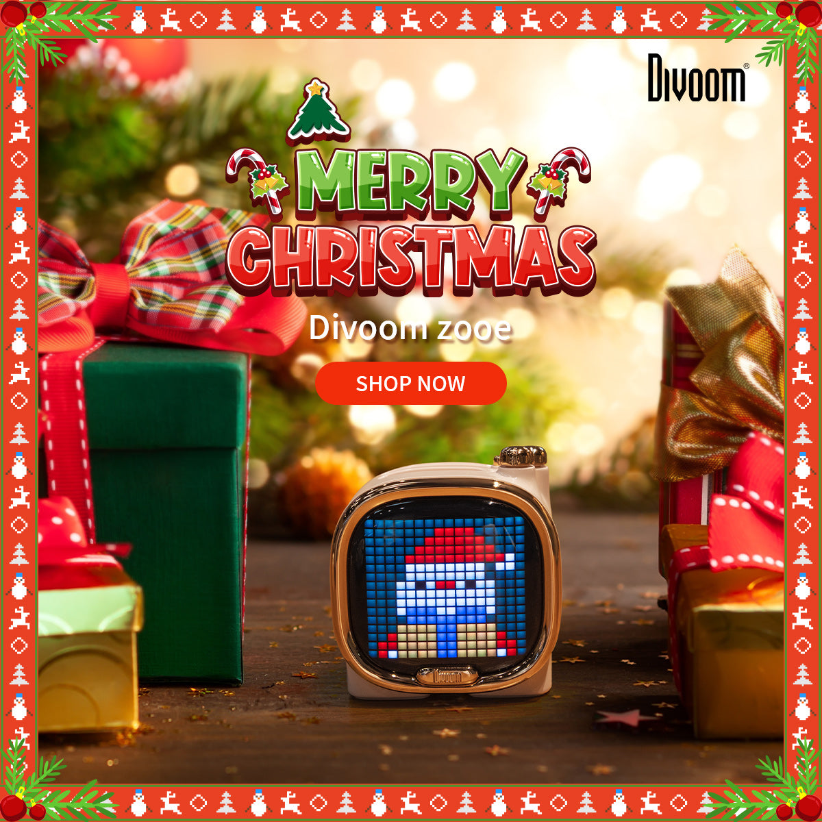 Divoom Zooe Pixel Art Bluetooth-Lautsprecher, tragbare Mini-Musik, niedlich, kabellos, Schreibtisch-Setup, Weihnachtsgeschenk für Kinder