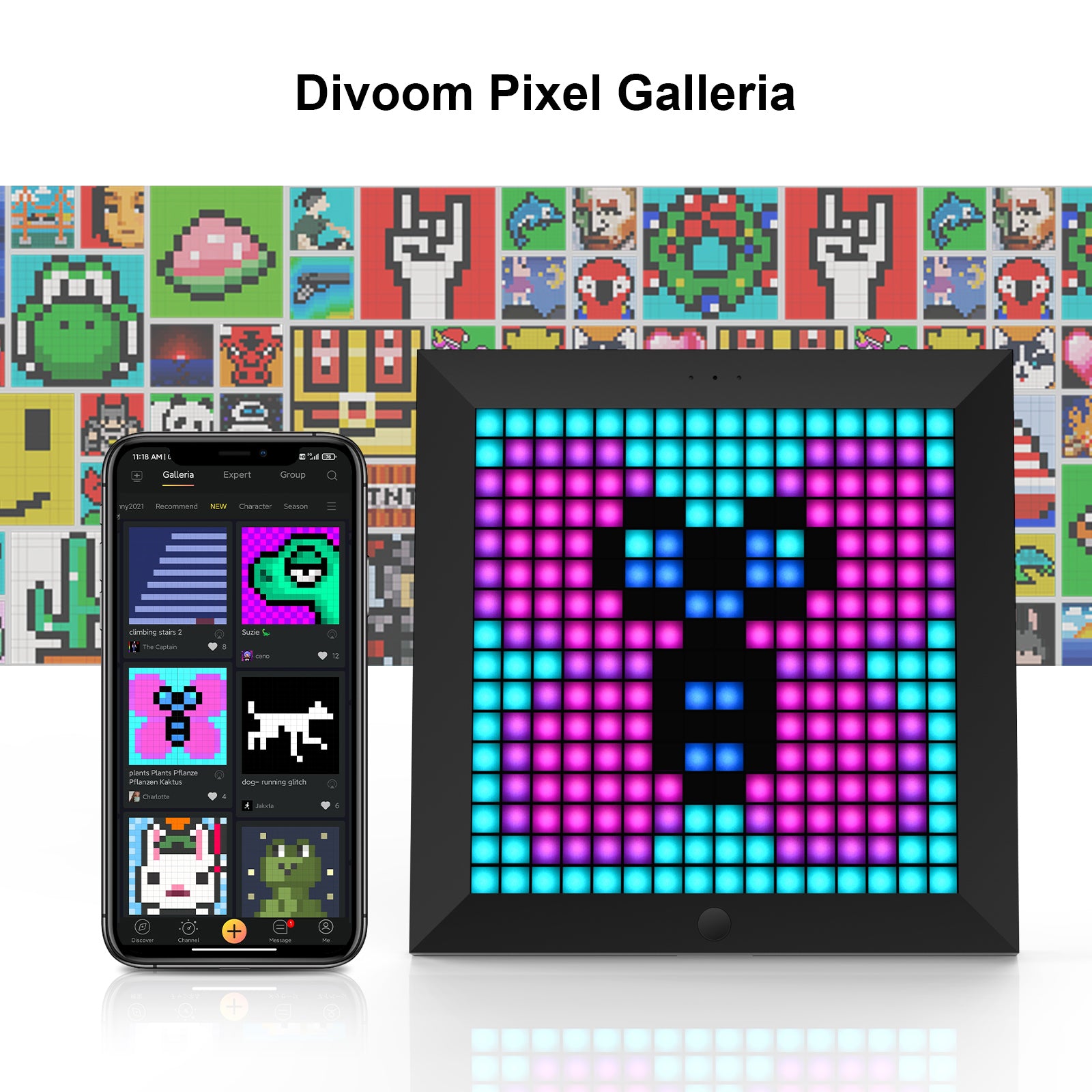 Divoom Pixoo 16x16 Pixel Art LED Display Décor de salle de jeux