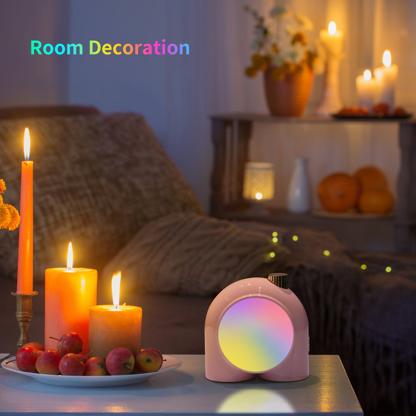 Divoom Planet-9 Smart Mood Lamp, draadloze tafellamp met programmeerbare RGB LED voor slaapkamer Gaming Room Office