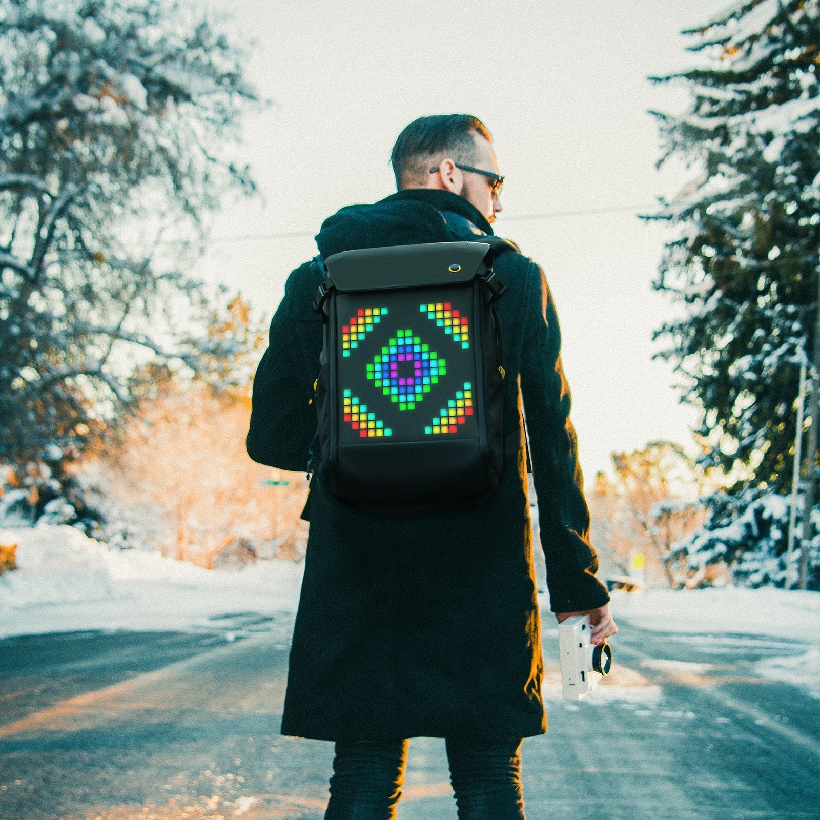 Divoom M-Backpack with 13 Inch Programmable Pixel LED Display, Black - --Divoom International