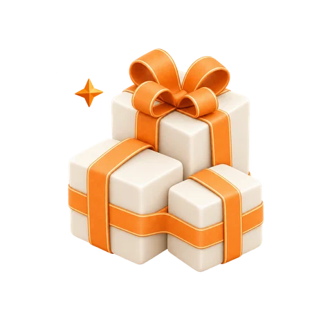 Grouped boxes with a shared orange ribbon symbol